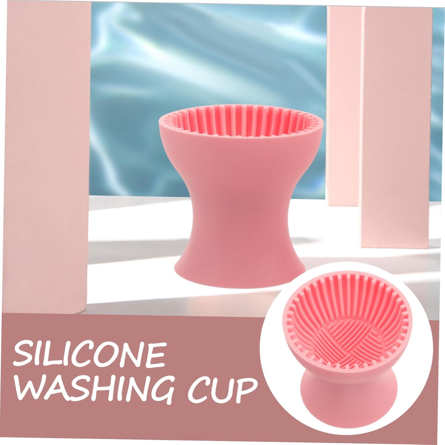 Small Makeup Brush Cleaner Cup Silicone Makeup Brush Cleaner for Women Makeup Brush