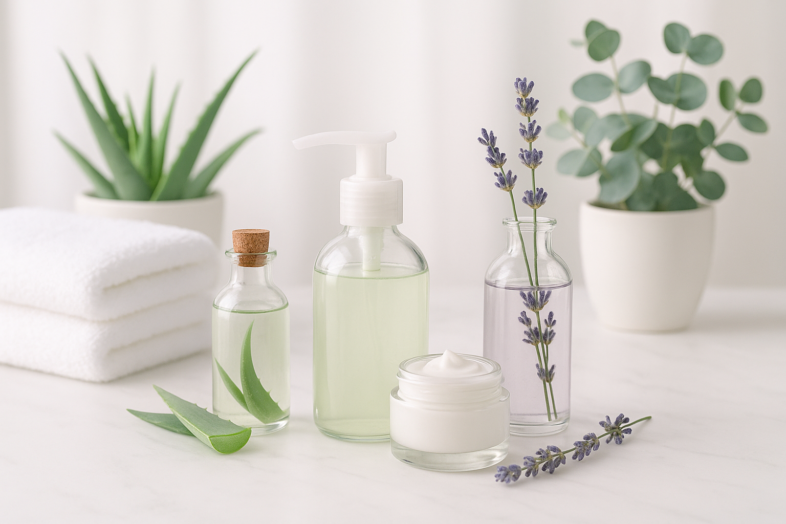Skin care, hygiene pictures that gives the store a calm and inviting look that can attract customers